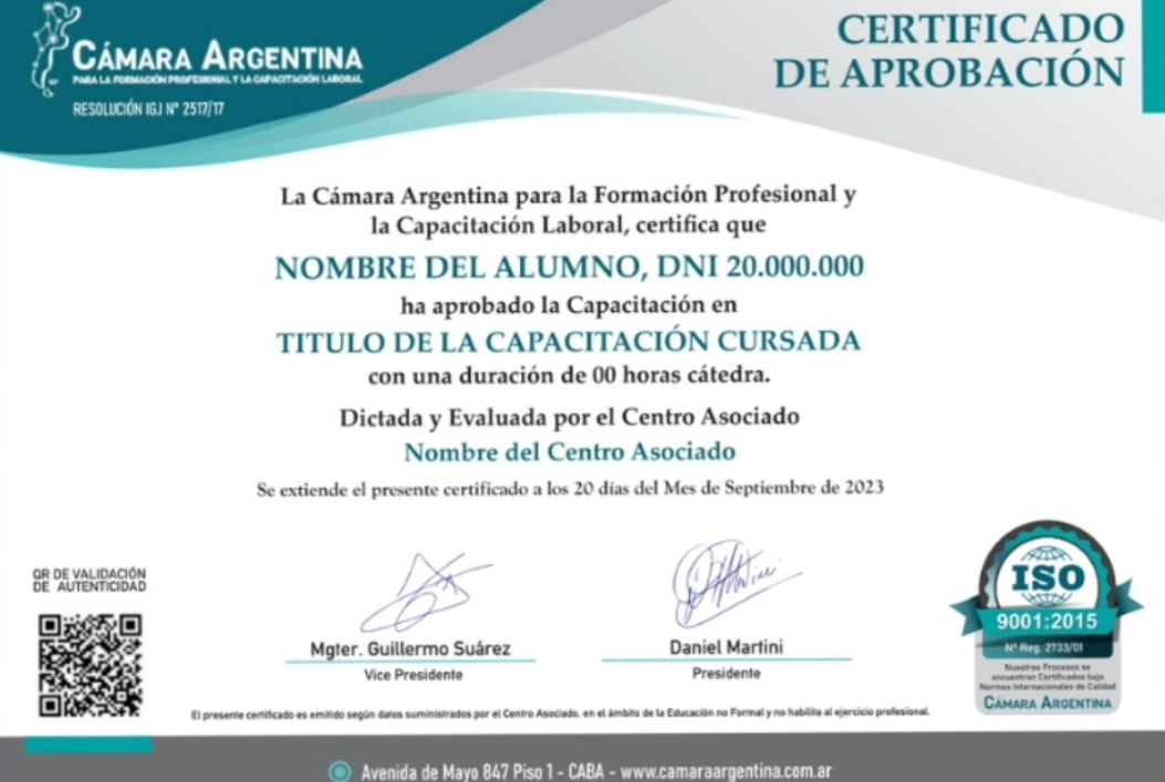 certificadodelacamara
